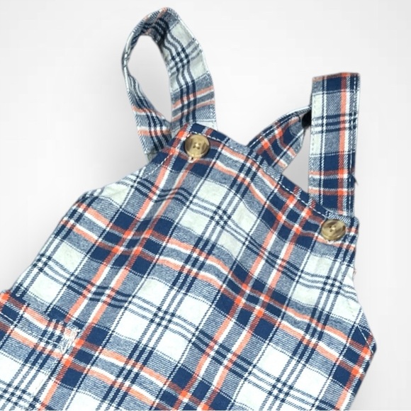 4/$20 Plaid Overalls in Blue and White - Picture 2 of 5